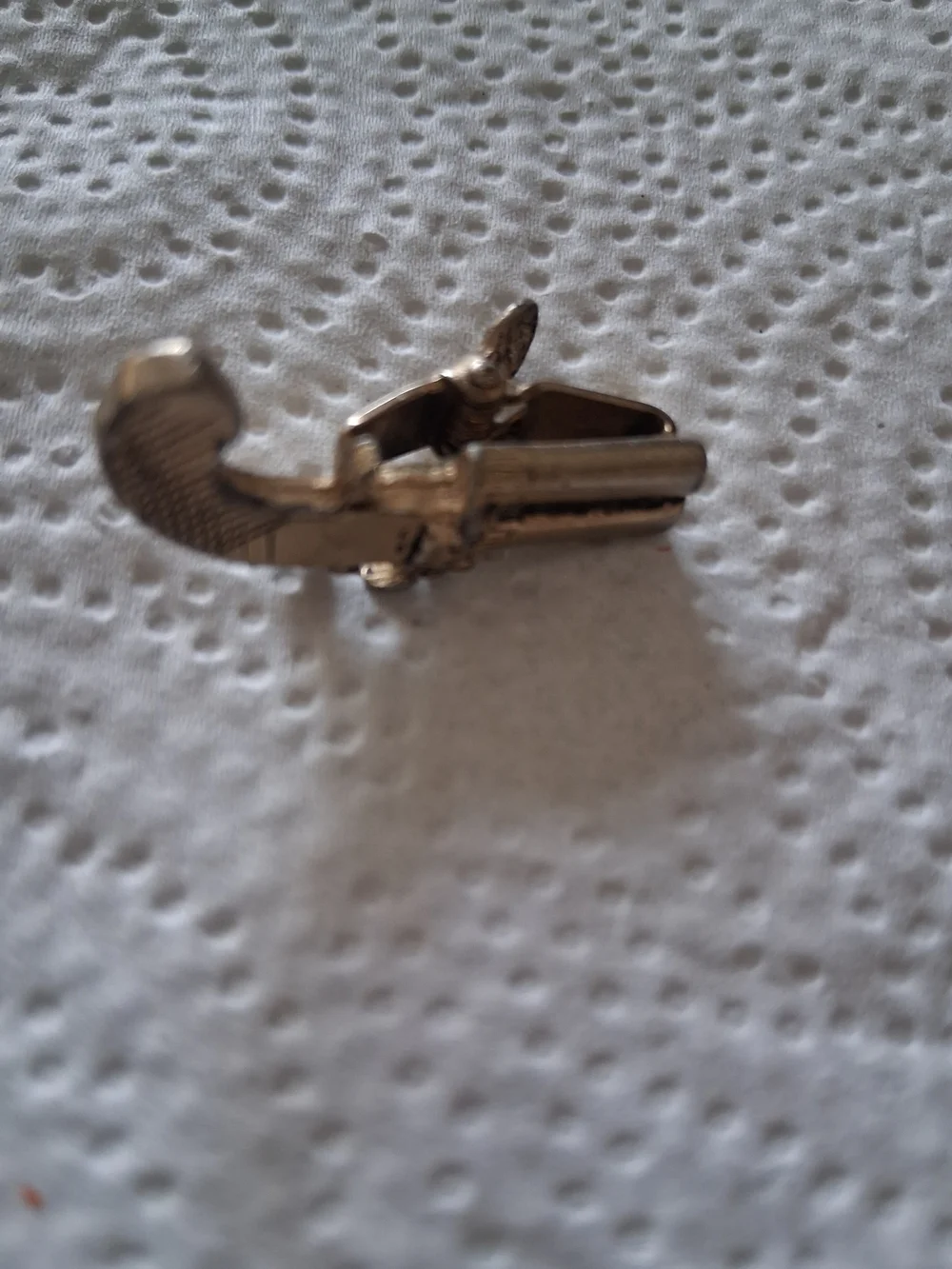 Silver Tone Cuff Link - Gun Motif